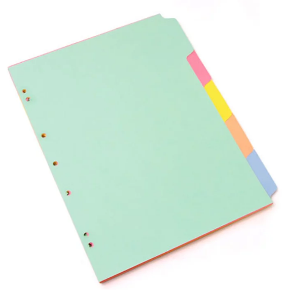 Separador en cartulina 105 Colores pqte X5 und