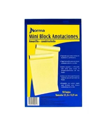 Mini block Anotaciones Amarillo Cuadriculado