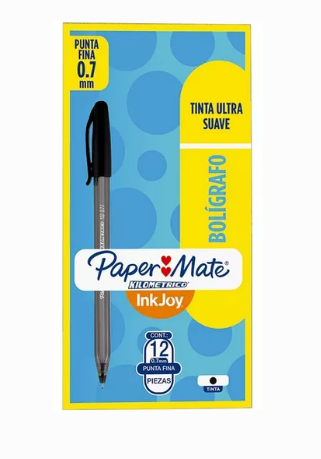 Esfero Kilometrico Inkjoy Punta Fina Negro