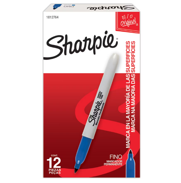 Marcador Permanente Sharpie Azul Caja x12