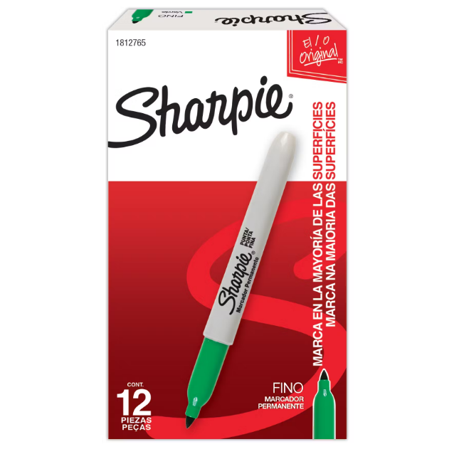 Marcador Permanente Sharpie Verde Caja x12