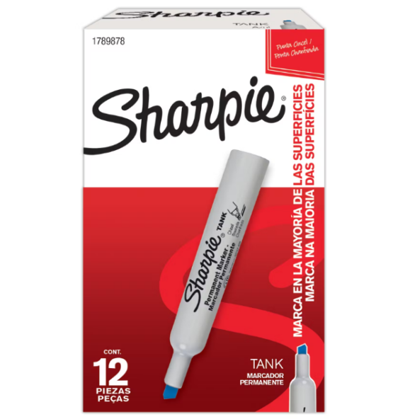 Marcador  Sharpie Tank Azul Caja x12