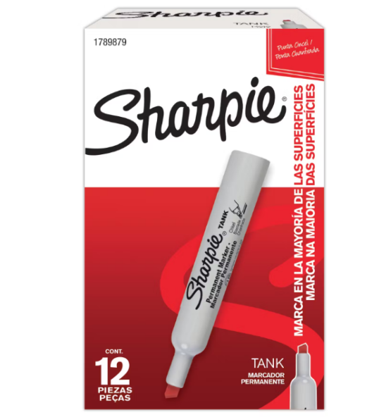 Marcador  Sharpie Tank Rojo Caja x12