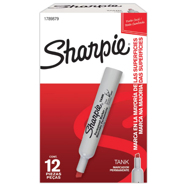 Marcador Sharpie Tank Rojo Caja x12