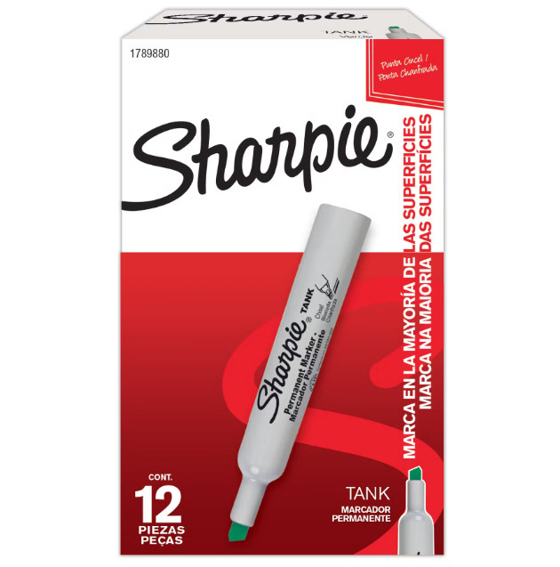 Marcador Sharpie Tank Verde Caja x12