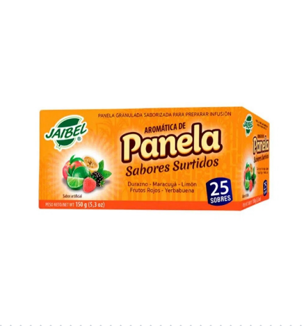 Aromatica de panela Jaibel sabores surtidos x 25 unidades