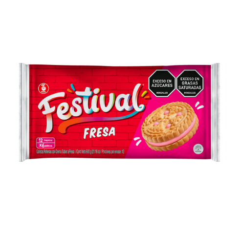 Galletas Festival Fresa Pqt x12 x6 Und
