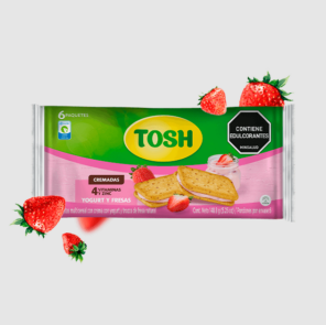 Galletas Tosh sandwich Yogurt y Fresas x6 Pqts
