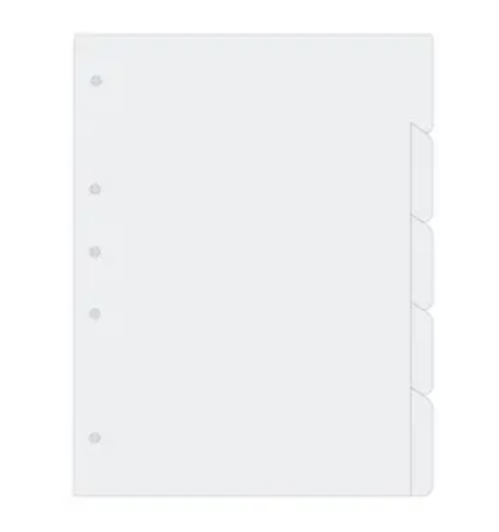 Separador en cartulina 105 blanco pqte X5 und