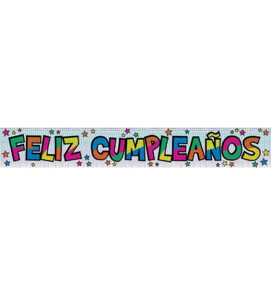 Cartel Holografico  Feliz  Cumpleaños