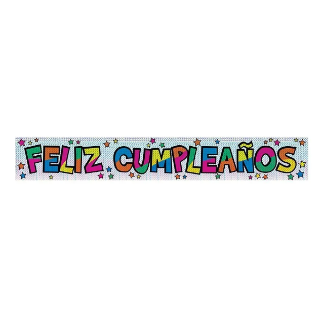 Cartel Holografico Feliz Cumpleanos