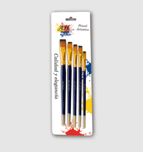 Pincel AH ROYAL Juego Plano Surtido x5