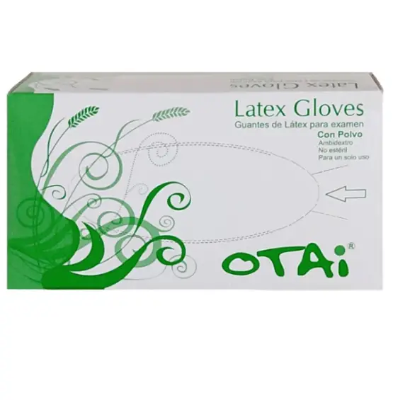 Guante Latex no Esteriles Con Talco Talla M Caja 100 u
