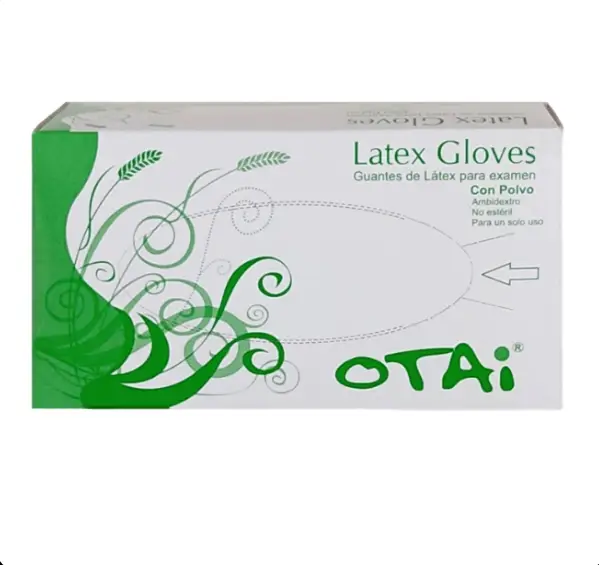 Guante Latex no Esteriles Con Talco Talla M Caja 100 u pgn 1