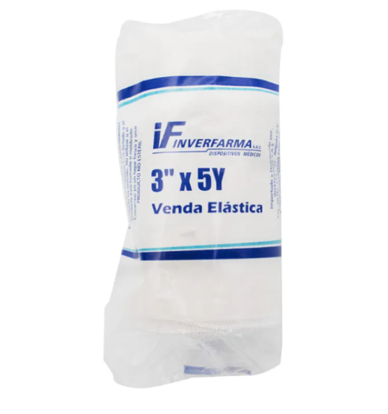 venda elastica 3 x 5 yardas c/piel blanco